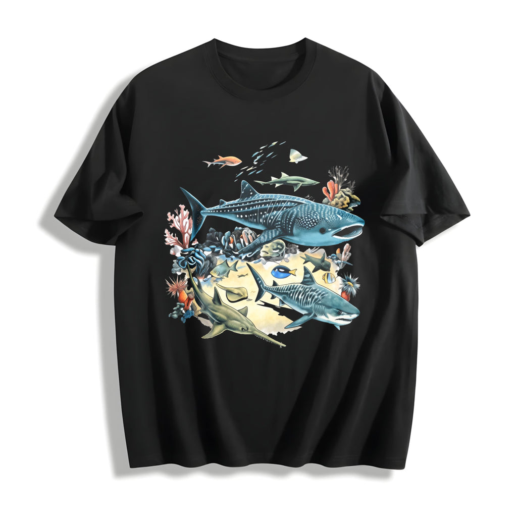 Marine Biology Ocean Sharks Illustration Boxy - - - Sea product image 1