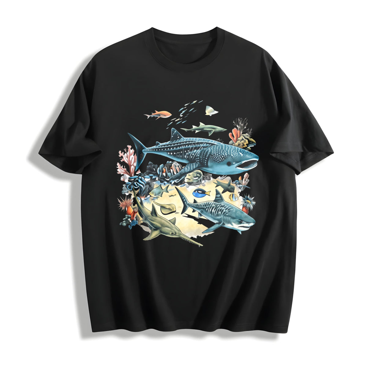 Marine Biology Ocean Sharks Illustration Boxy - - - Sea product image 1