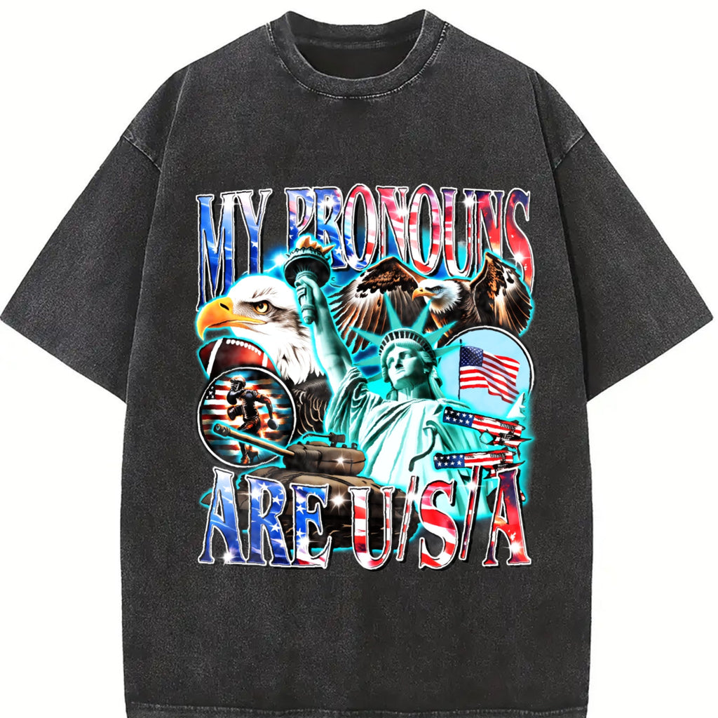 My Pronouns Are USA Vintage Washed T-Shirt product image 2