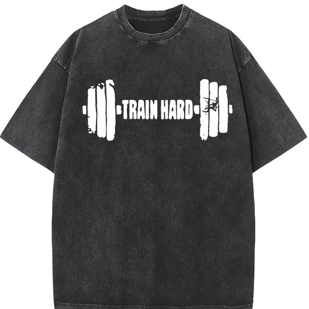 100 Black - Gym With Dumbbell & Geometric Vintage Washed product image 2