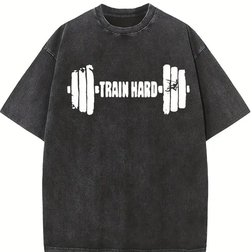 100 Black - Gym With Dumbbell & Geometric Vintage Washed product image 2