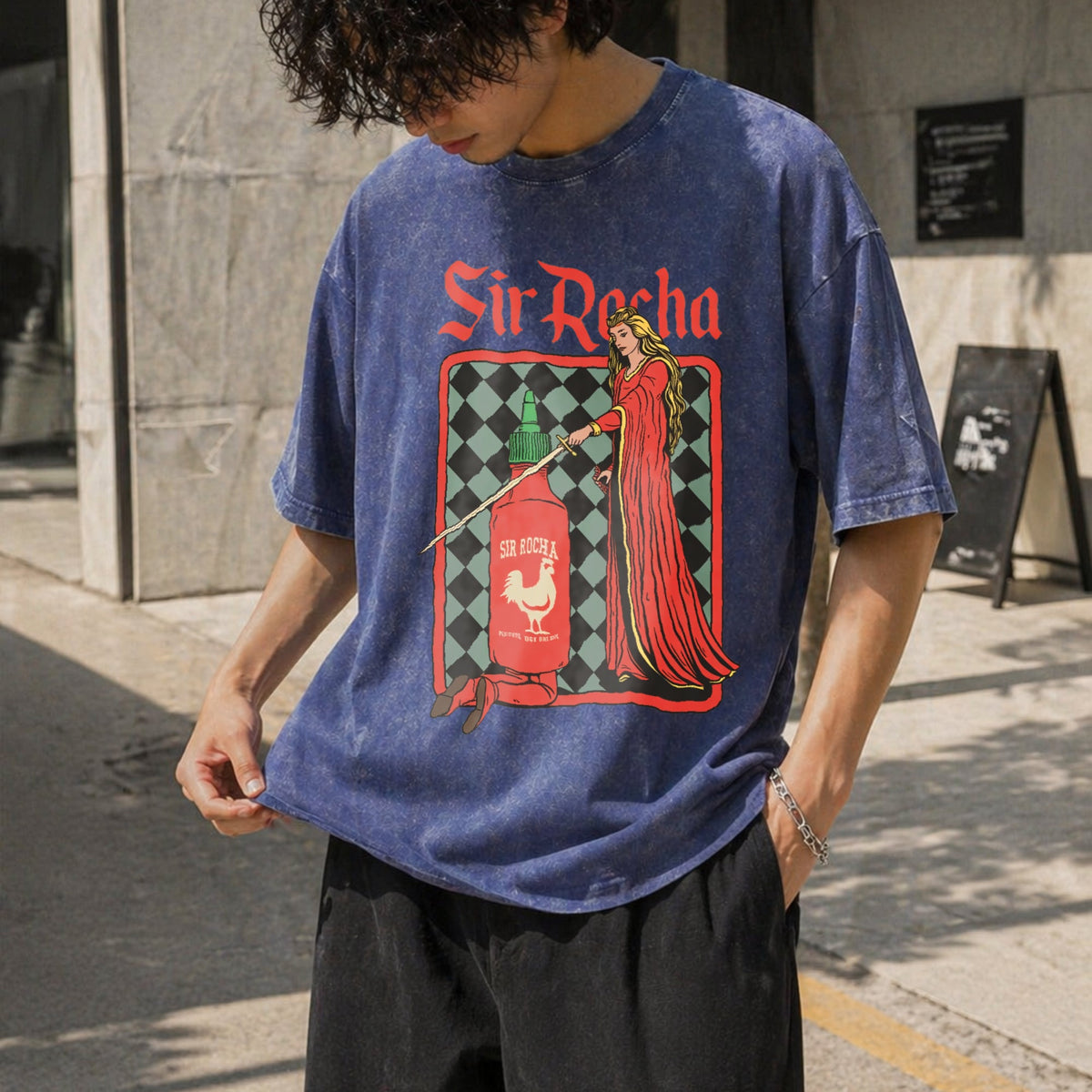 Chili Sauce Funny Vintage Washed T-Shirt product image 8