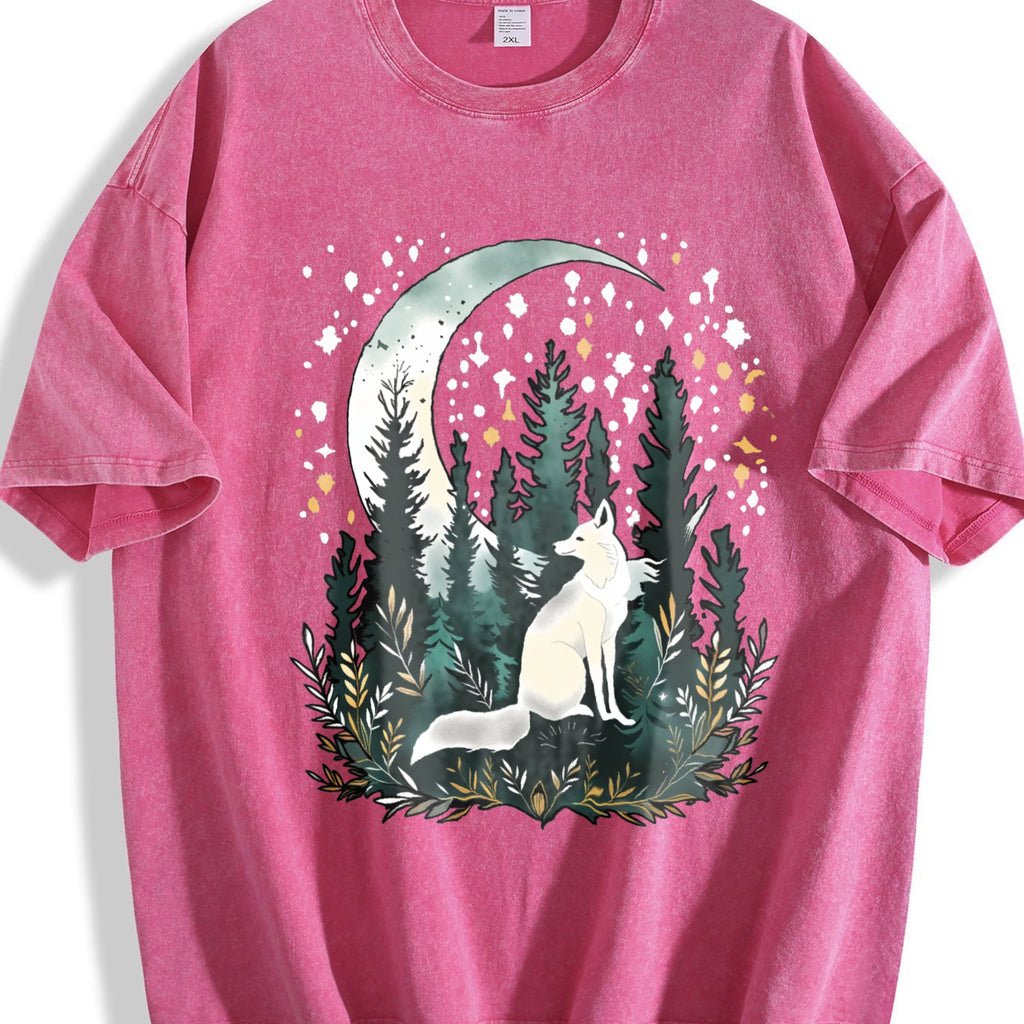 Bohemian Night Fox & Pine Forest - Stretch Vintage Washed product image 7