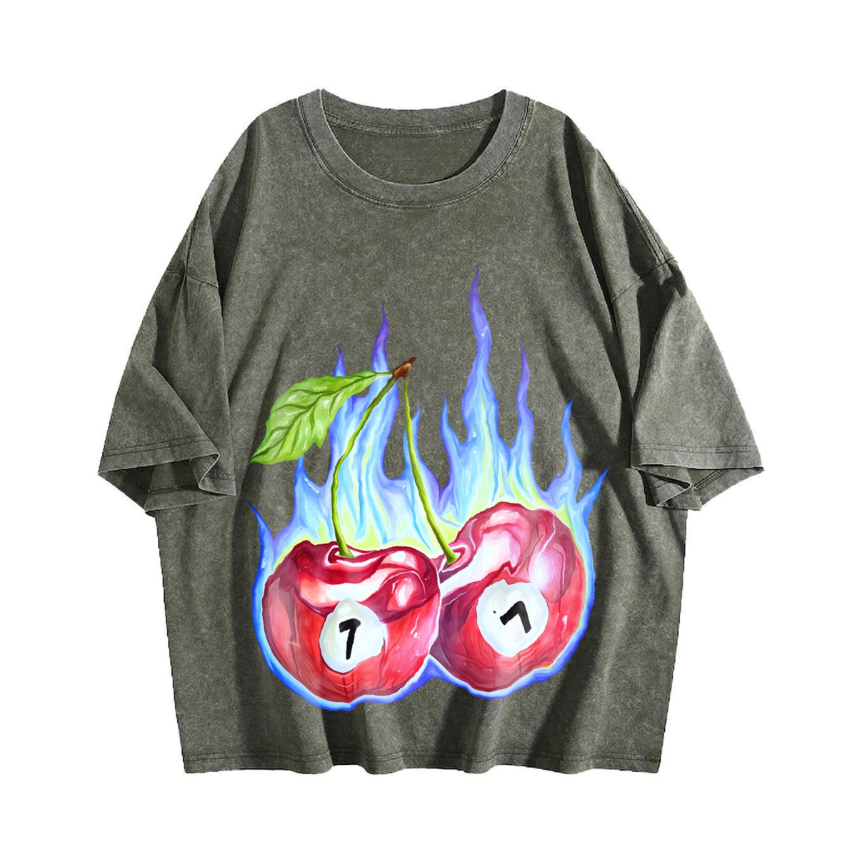 7 Ball Cherry On Fire Vintage Washed T-Shirt product image 4