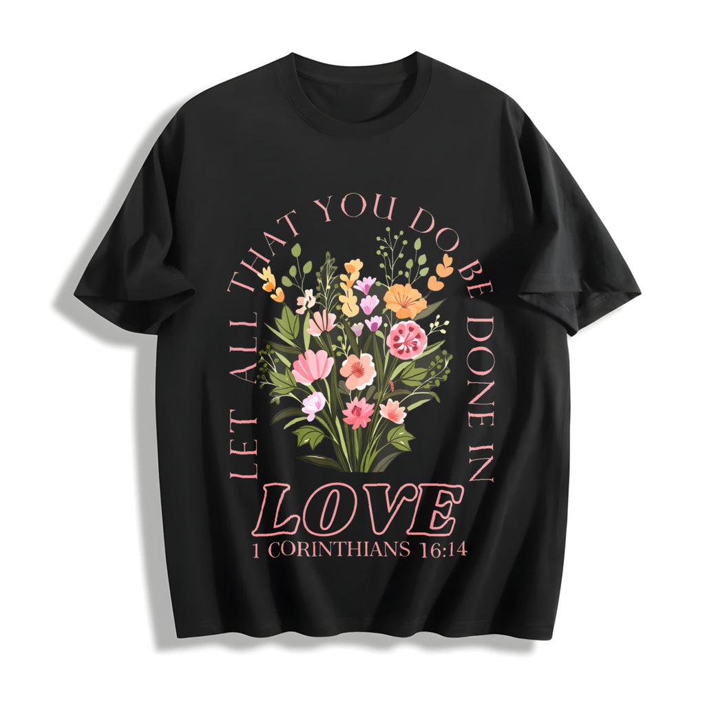 Verse - 1 Corinthians 16:14 Love Floral & Scripture Cotton product image 1