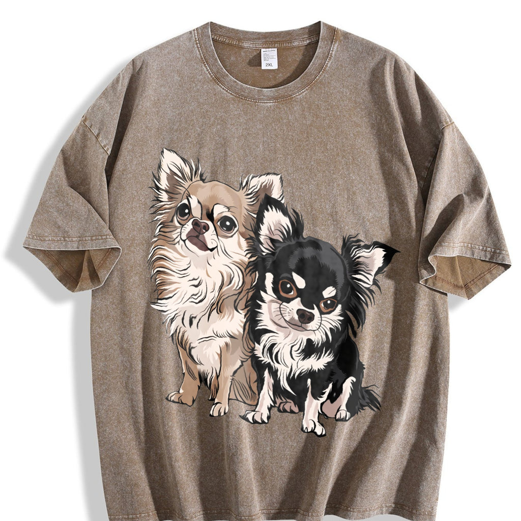 Long-haired Chihuahua Vintage Washed T-Shirt product image 3