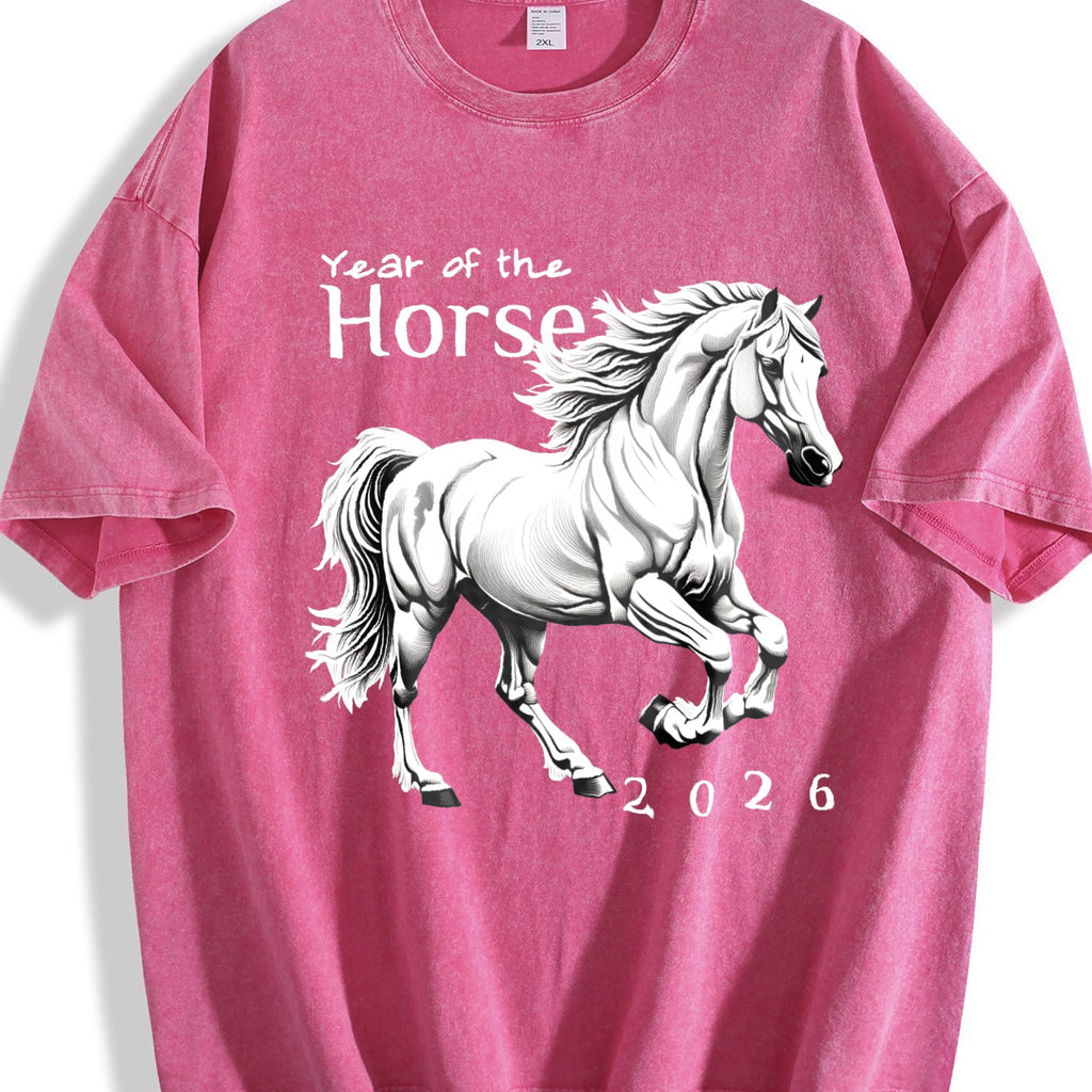 Galloping Horse Year Of The Vintage Washed T-Shirt product image 7