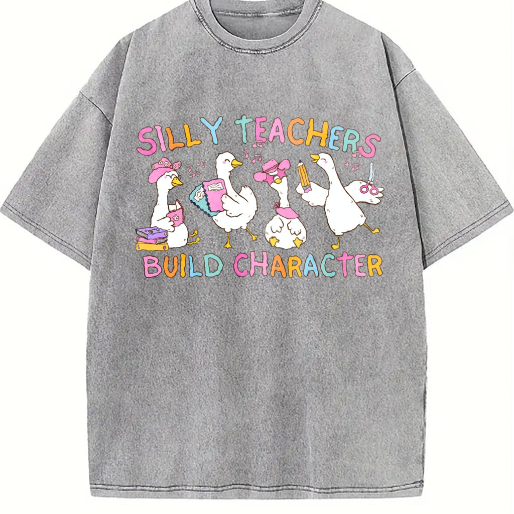 Silly Teacher Goose Vintage Washed T-Shirt product image 4