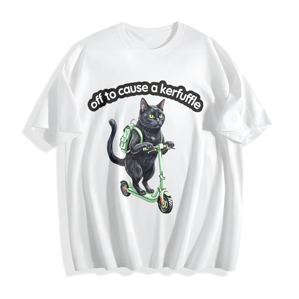 Funny Black Cat Scooter Off To Cause A Kerfuffle Boxy product image 2