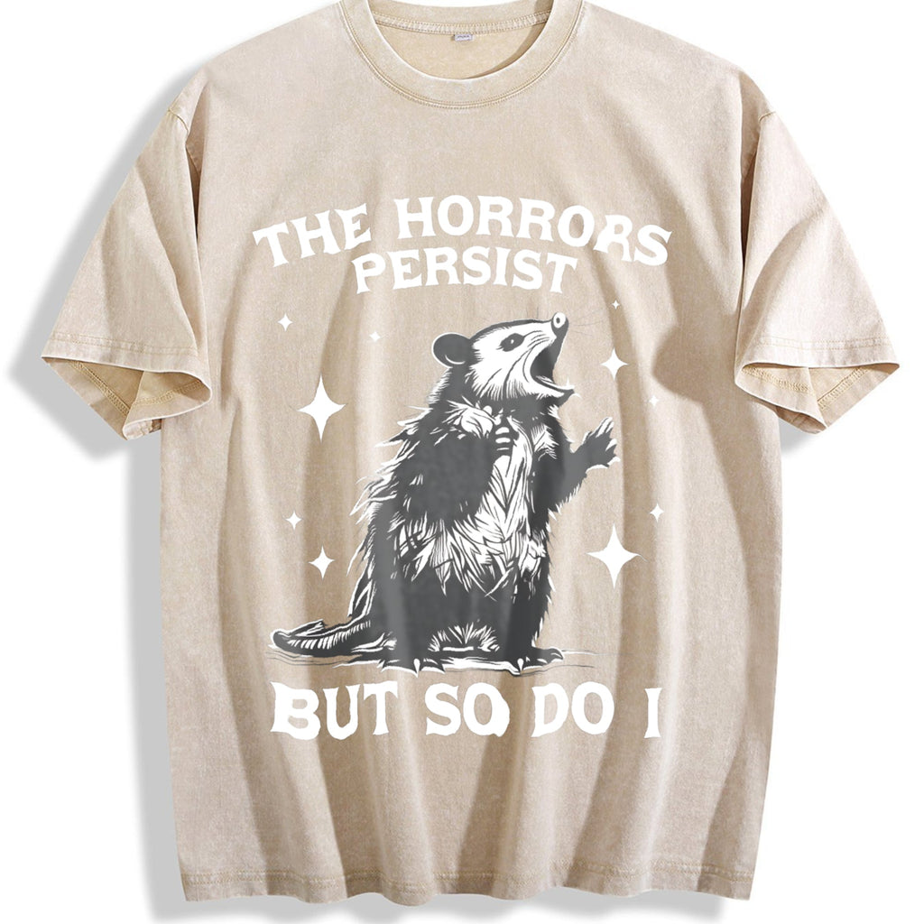 Horrors Persist But So Do I Possum Meme Vintage Washed product image 1