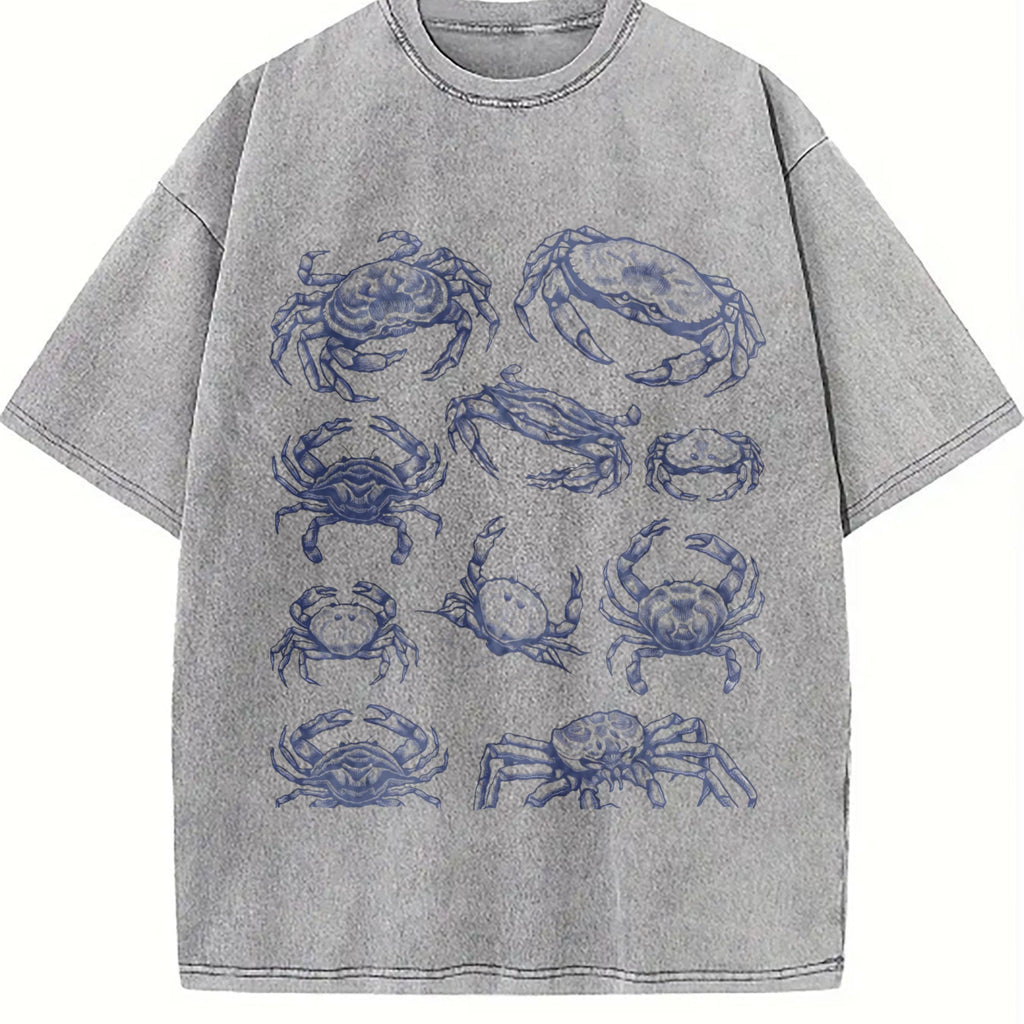 Crab 90s Tattoo Vintage Washed T-Shirt product image 5