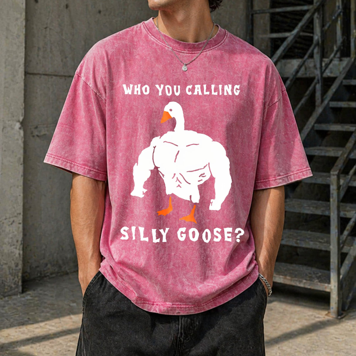 Silly Goose Funny Gym Meme Vintage Washed T-Shirt product image 7