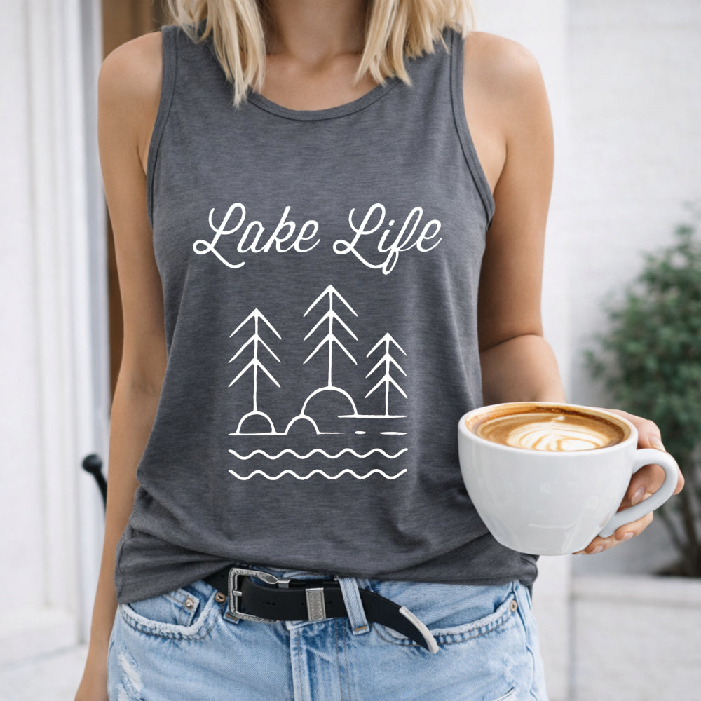 Lake Life Pine Trees Women's Tank Top