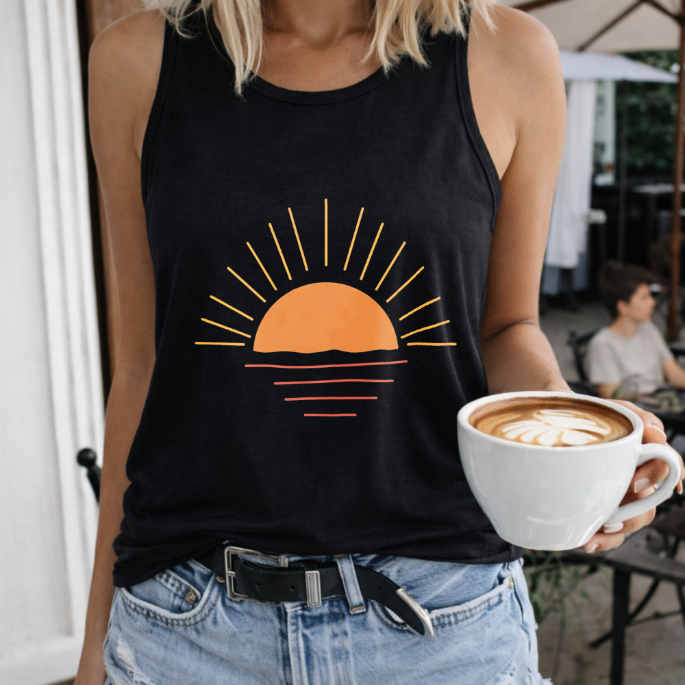 Orange Sunset Horizon Women's Tank Top