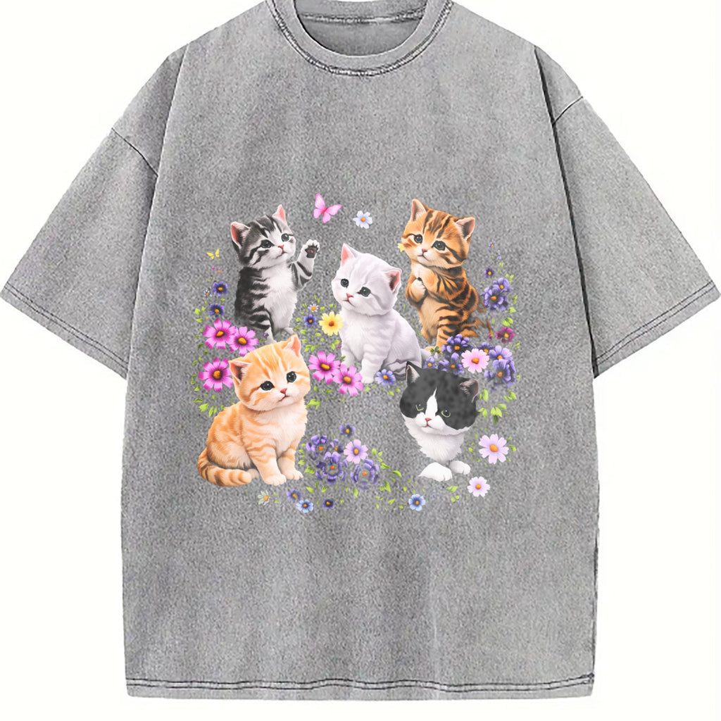 Cute Kitten Vintage Washed T-Shirt product image 5