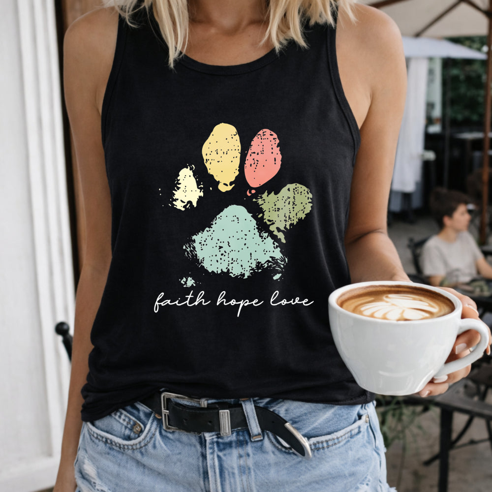 Paw & Faith Hope Love Inspirational Women's Tank Top