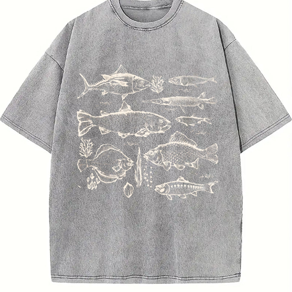 Fish Tattoo 90s Vintage Washed T-Shirt product image 5