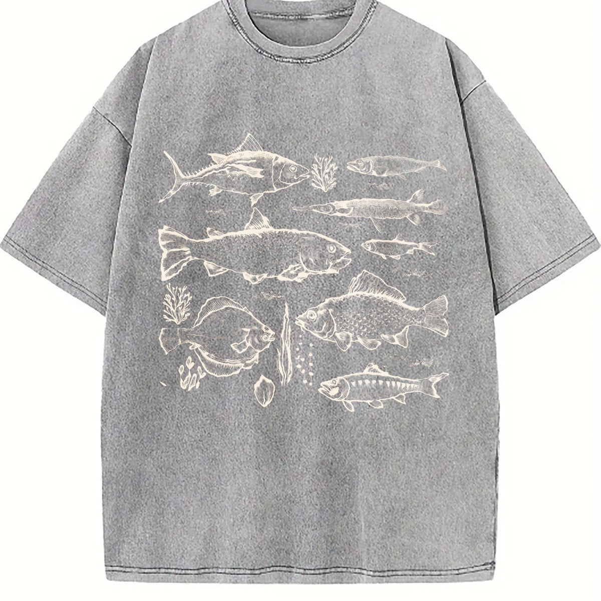Fish Tattoo 90s Vintage Washed T-Shirt product image 5