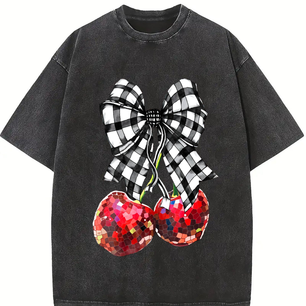 Compatible Cherry & Bow Vintage Washed T-Shirt product image 2