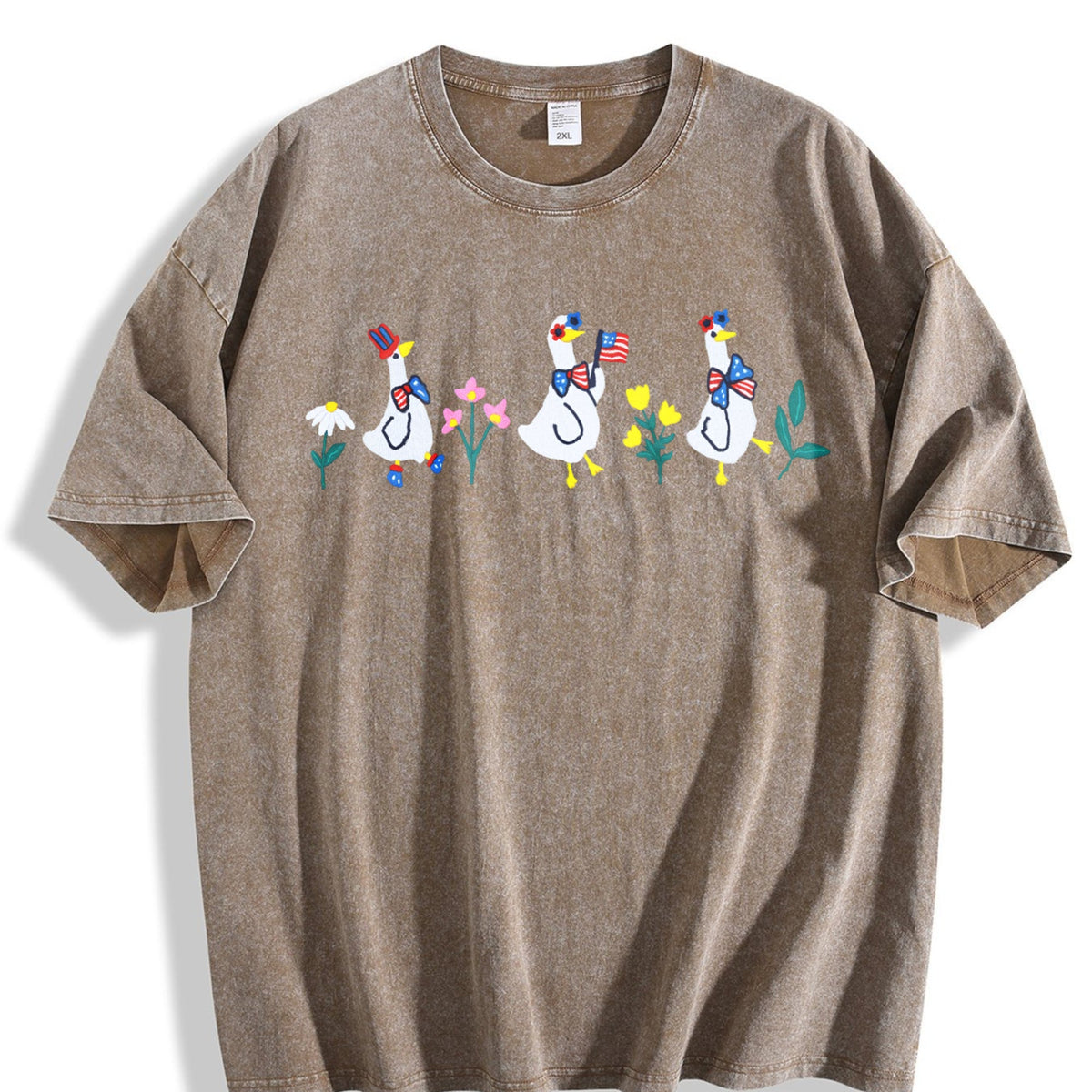 Patriot Floral Goose Vintage Washed T-Shirt product image 3