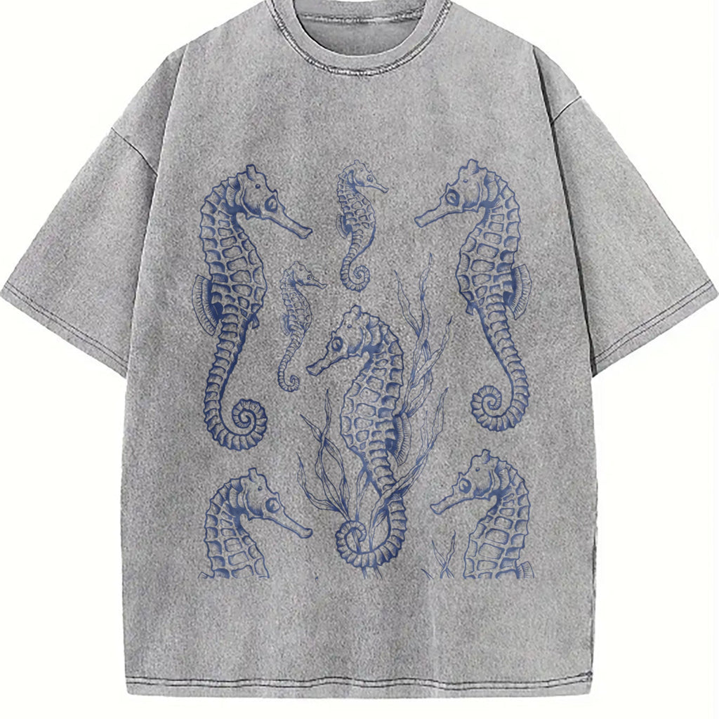 Seahorse 90s Tattoo Vintage Washed T-Shirt product image 5