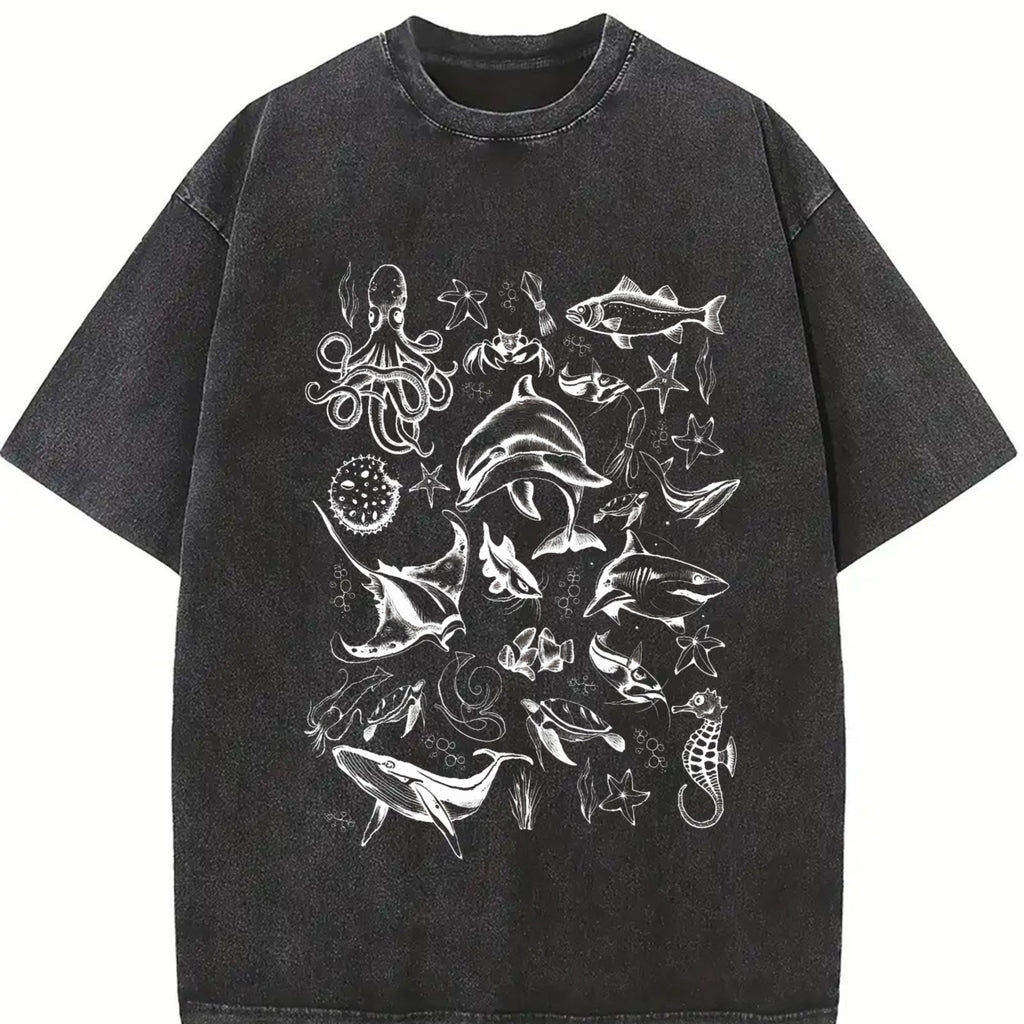 Sea Animal 90s Vintage Washed T-Shirt product image 2