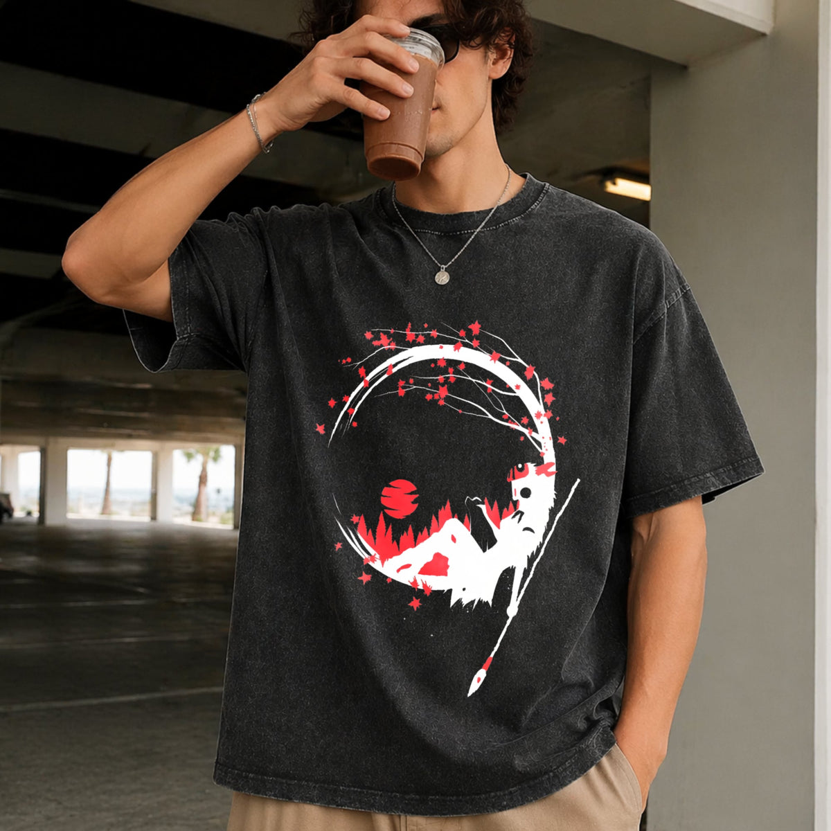 Princess Mononoke Cherry Blossom Vintage Washed T-Shirt product image 2