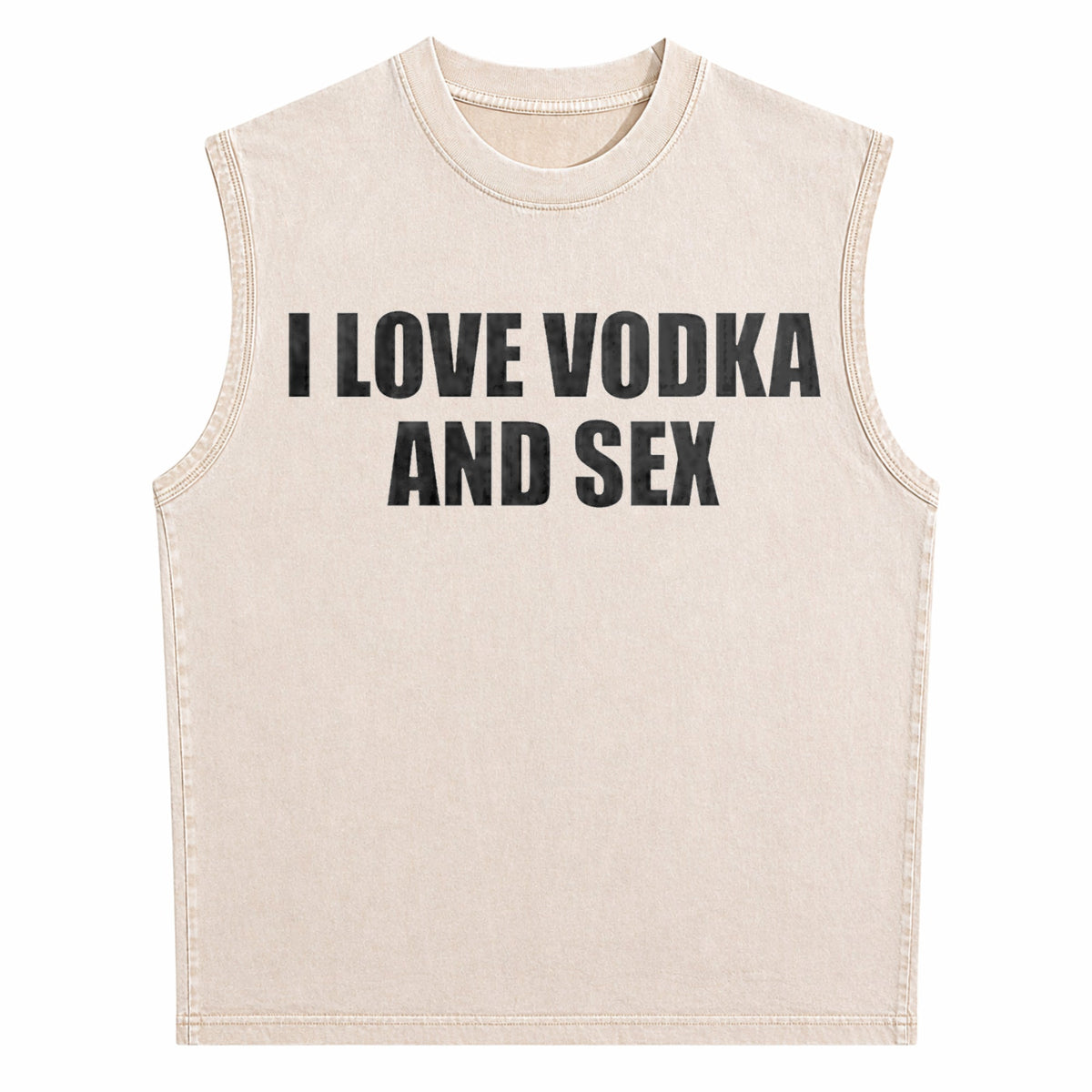 I Love Vodka And Sex Y2K Iconic Funny Meme Club Party Men's Washed Tank Top