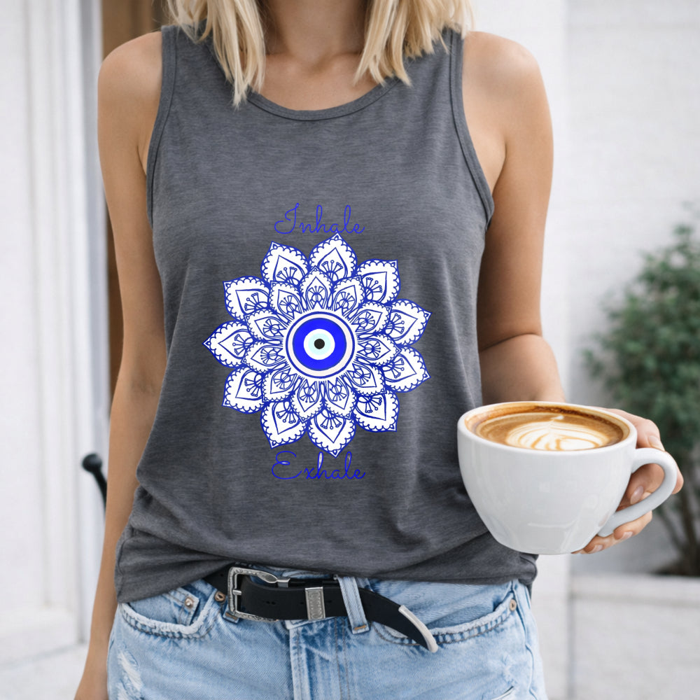 Racer - Cartoon Mandala & Eye Women's Tank Top