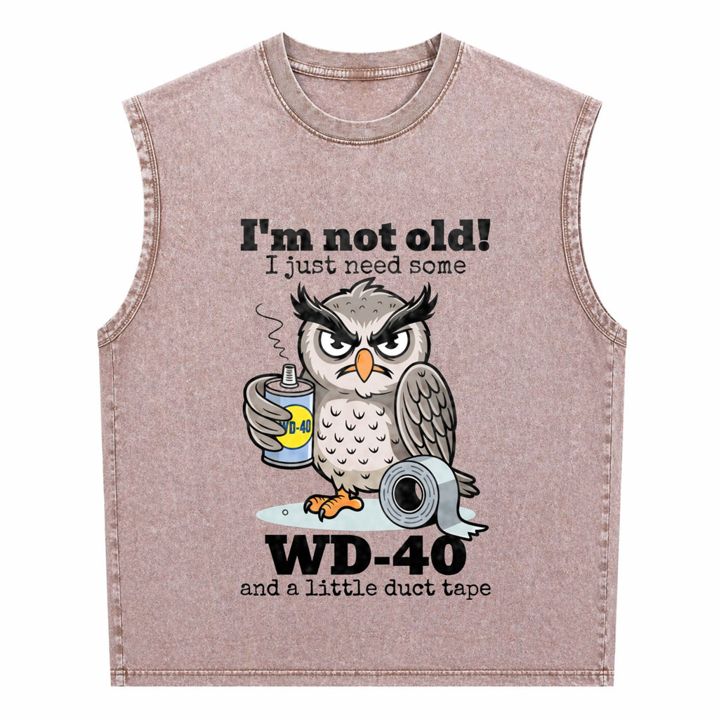 Owl I'm Not Old I Just Need Some Men's Washed Tank Top