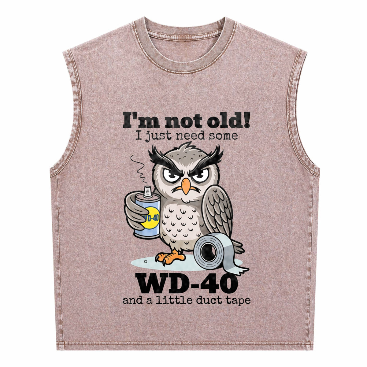 Owl I'm Not Old I Just Need Some Men's Washed Tank Top