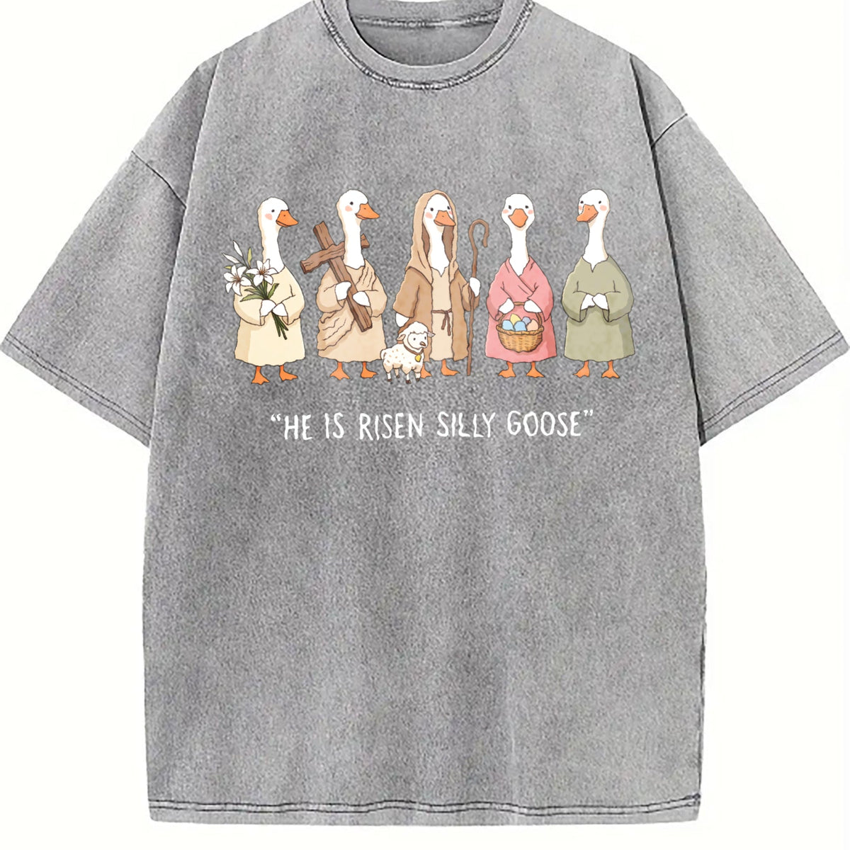 He Is Risen Silly Goose Vintage Washed T-Shirt product image 4