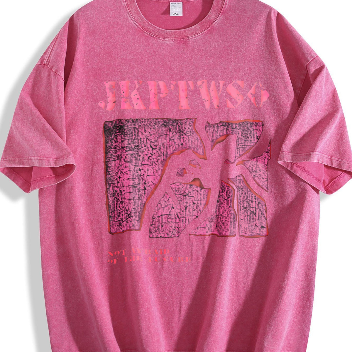 Pink Battle Illustration Vintage Washed T-Shirt product image 5