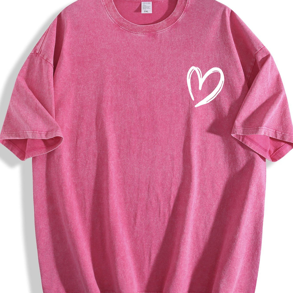 Minimal Outline Heart Vintage Washed T-Shirt product image 5