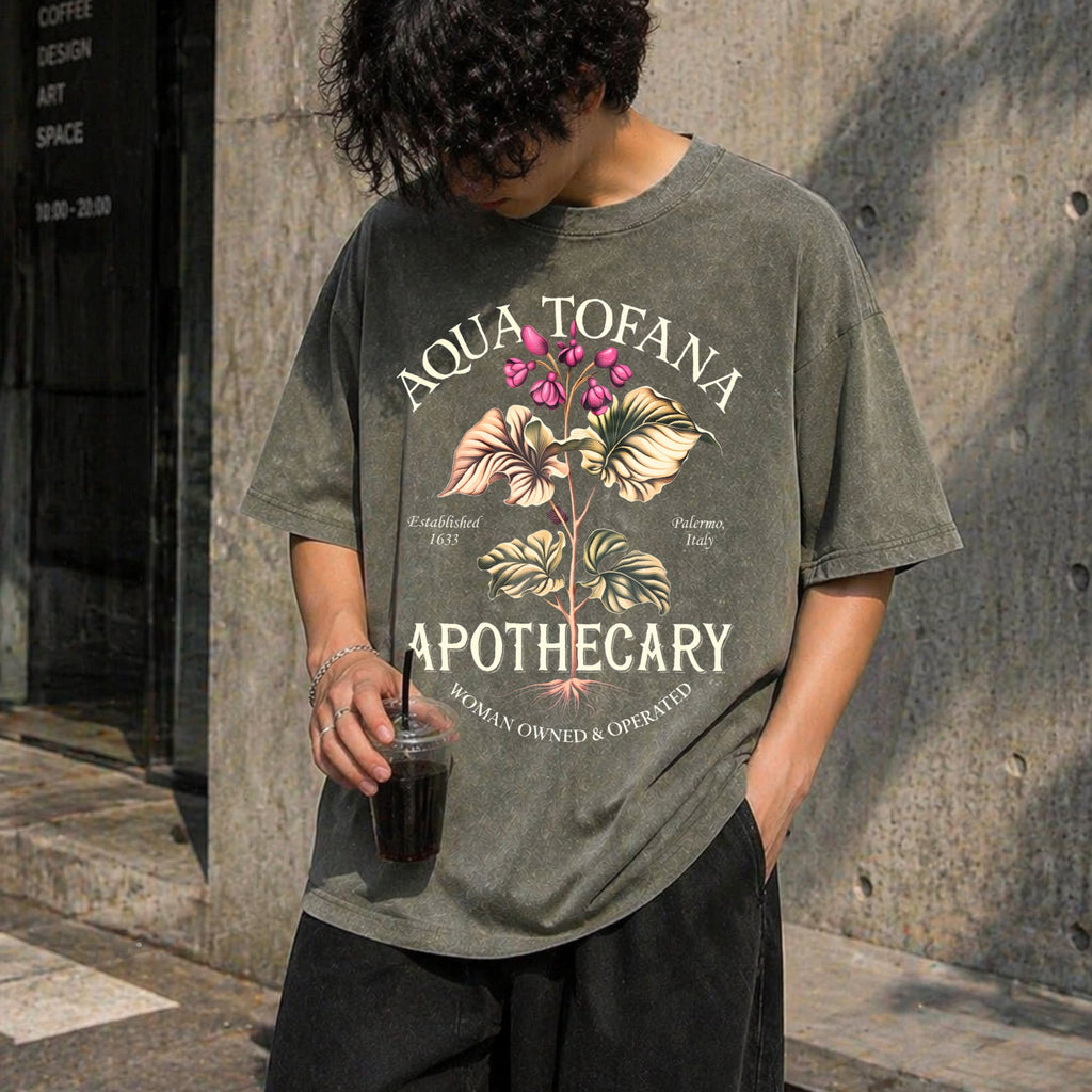 Aqua Tofana Funny Feminist Apothecary Vintage Washed T-Shirt product image 4