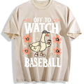 Off To Watch Baseball Goose Funny Silly Vintage Washed product image 1