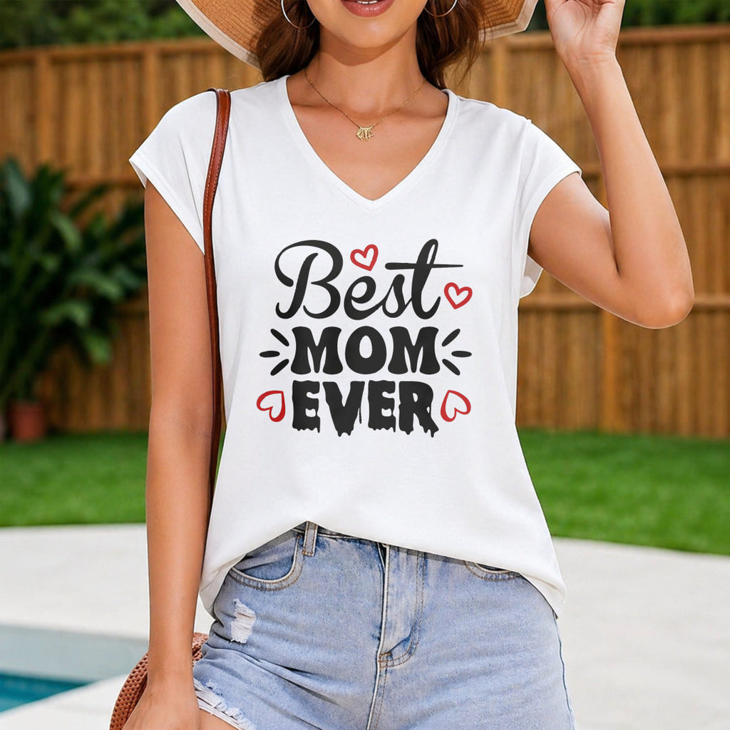 Best Mom Ever Heart Women's V-Neck Tank Top