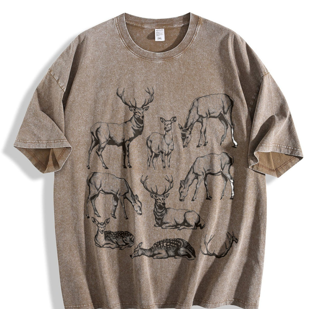 Deer 90s Tattoo Vintage Washed T-Shirt product image 3
