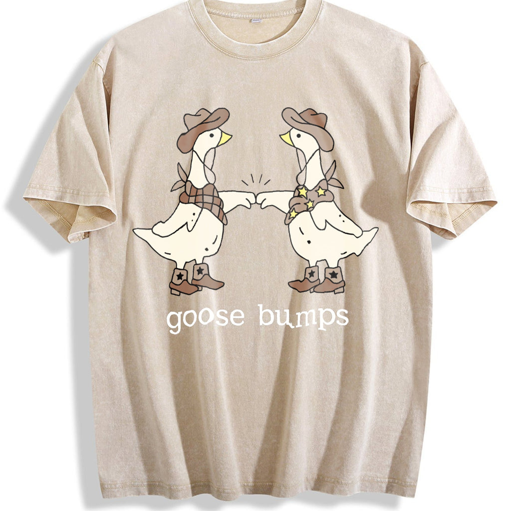 Goose Bumps Western Silly Funny Lover Vintage Washed T-Shirt product image 1