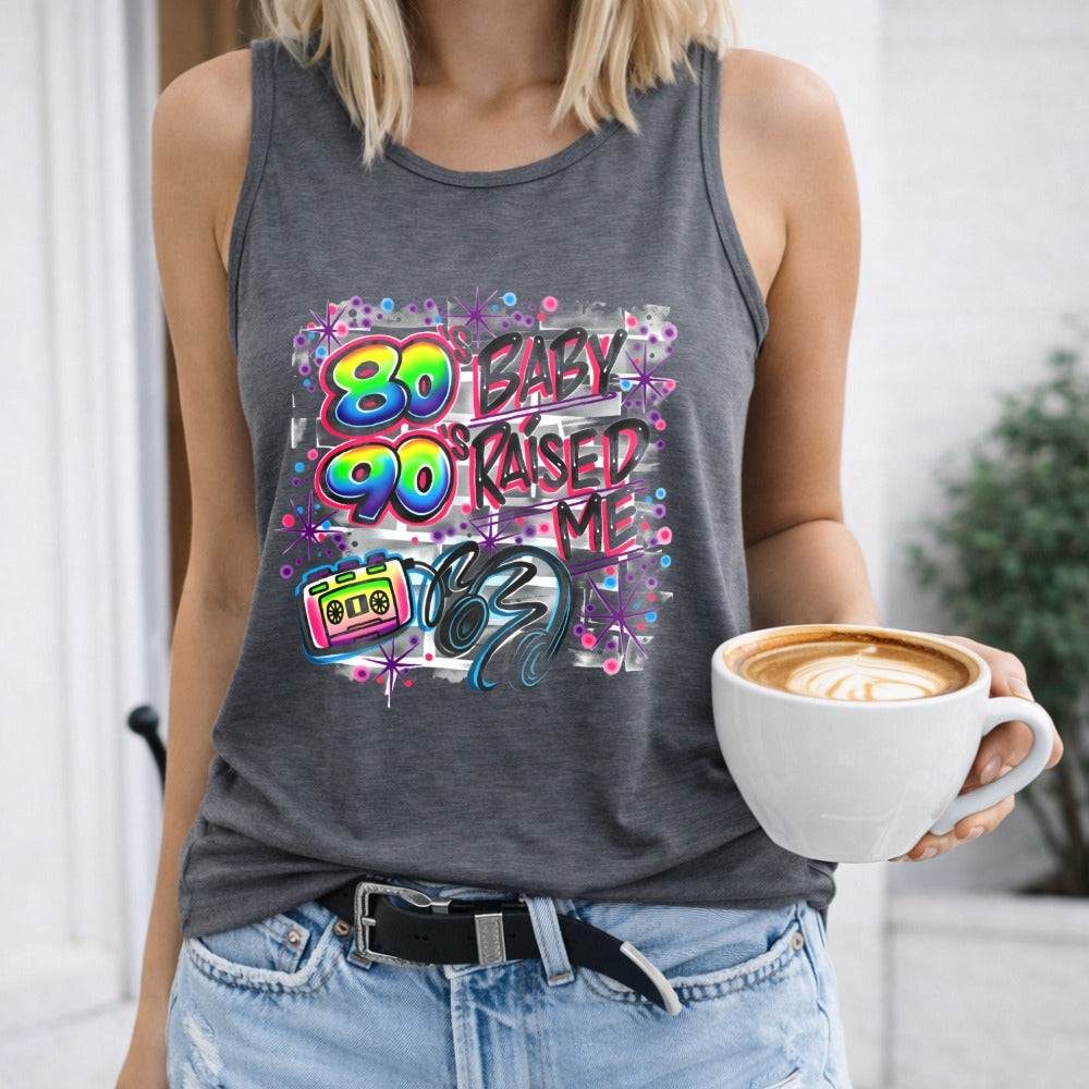 From The 80s And 90s Raised Me Regular Vacation - Fun Cartoon Women's Tank Top