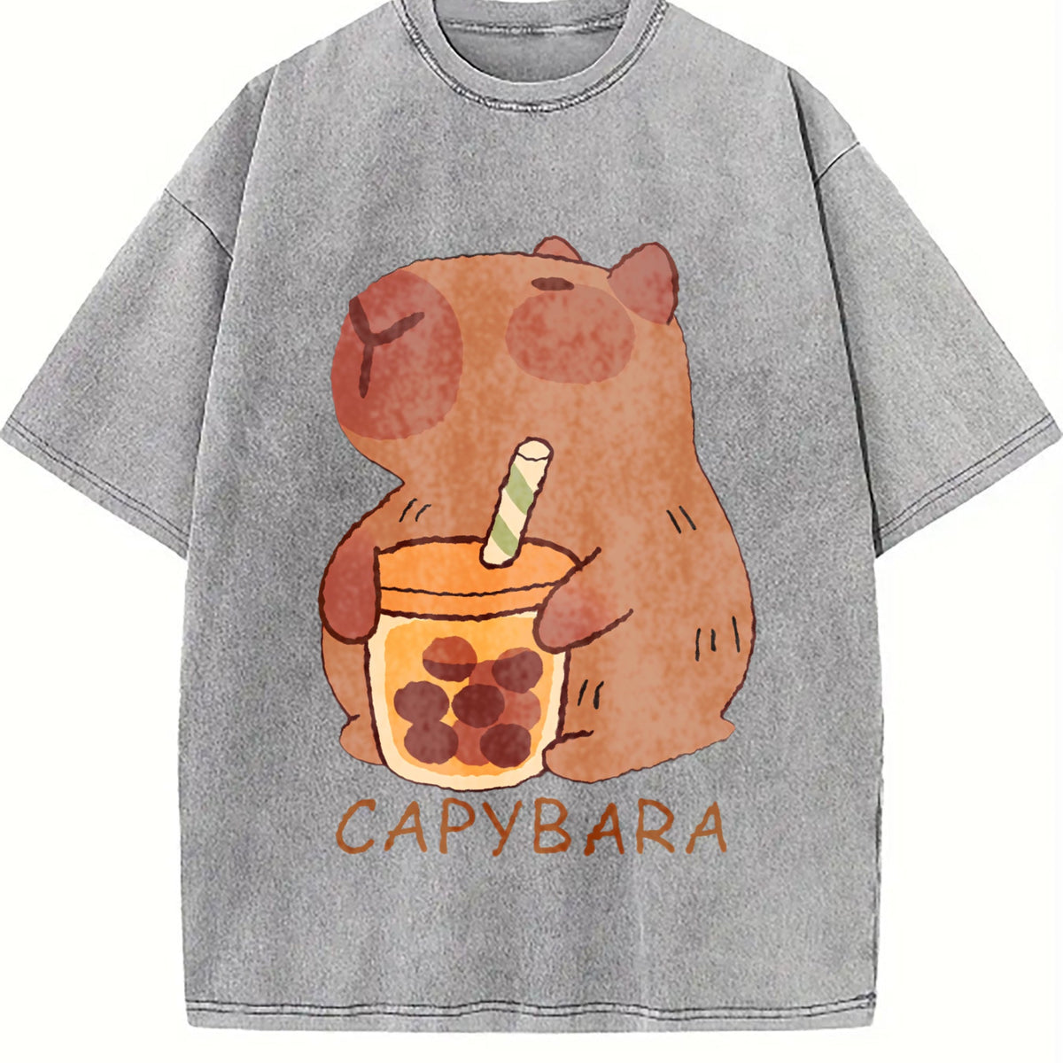 Capybara - Cute & Tea Vintage Washed T-Shirt product image 5