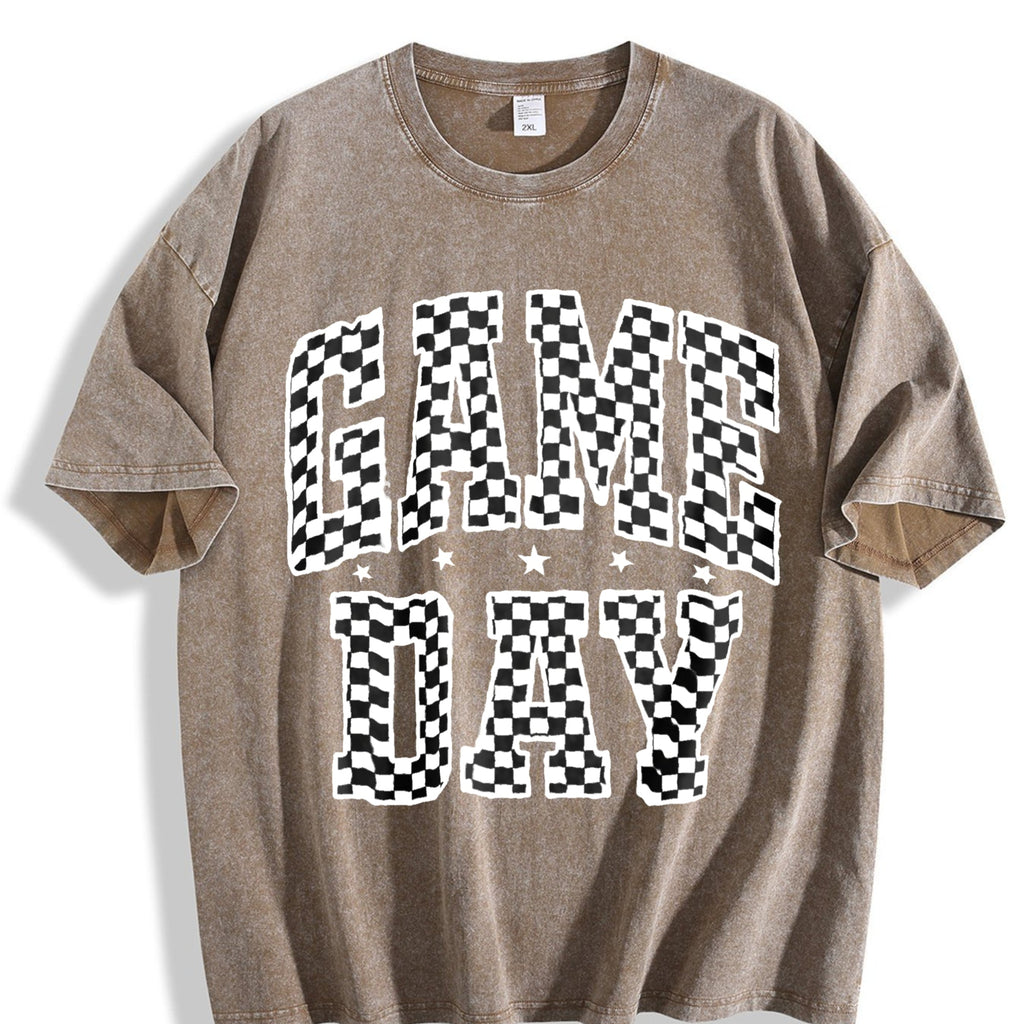 Football - Checkered With Logos Vintage Washed T-Shirt product image 3