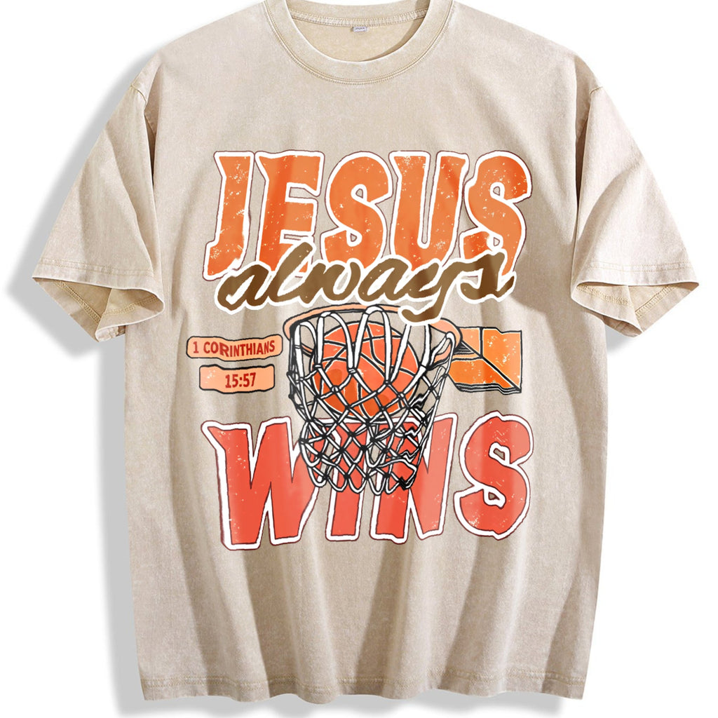 Always Wins Basketball Christian Faith Inspired Vintage product image 1