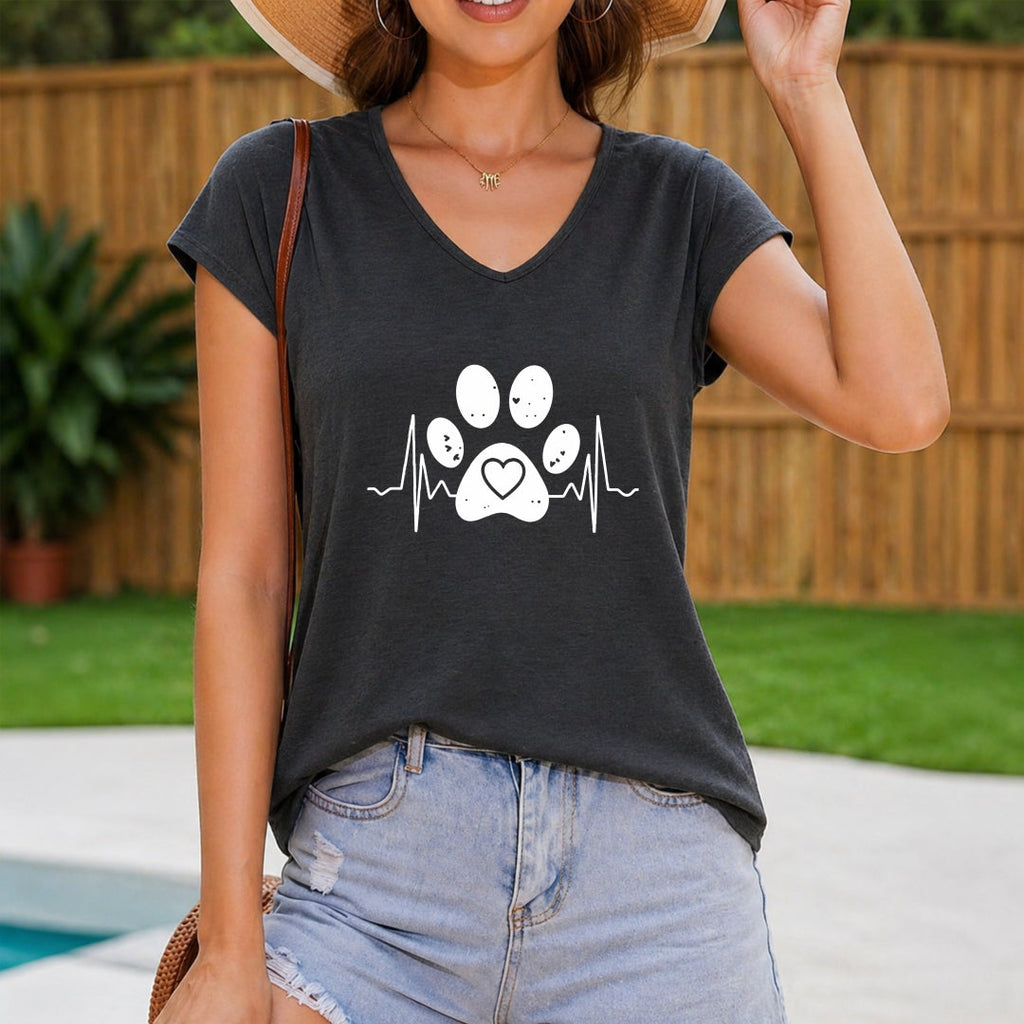Claw And Heartbeat Women's V-Neck Tank Top