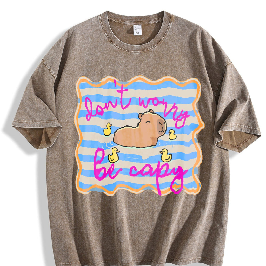 Don't Worry Be Capy Vintage Washed T-Shirt product image 3