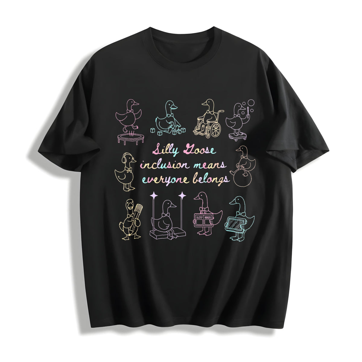 Silly Goose Inclusion Means Everyone Belongs Cotton T-Shirt product image 1