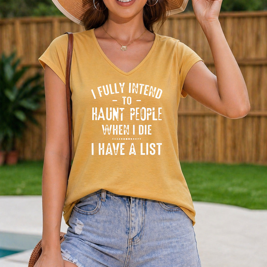 I Fully Intend To Haunt People After I Die Women's V-Neck Tank Top