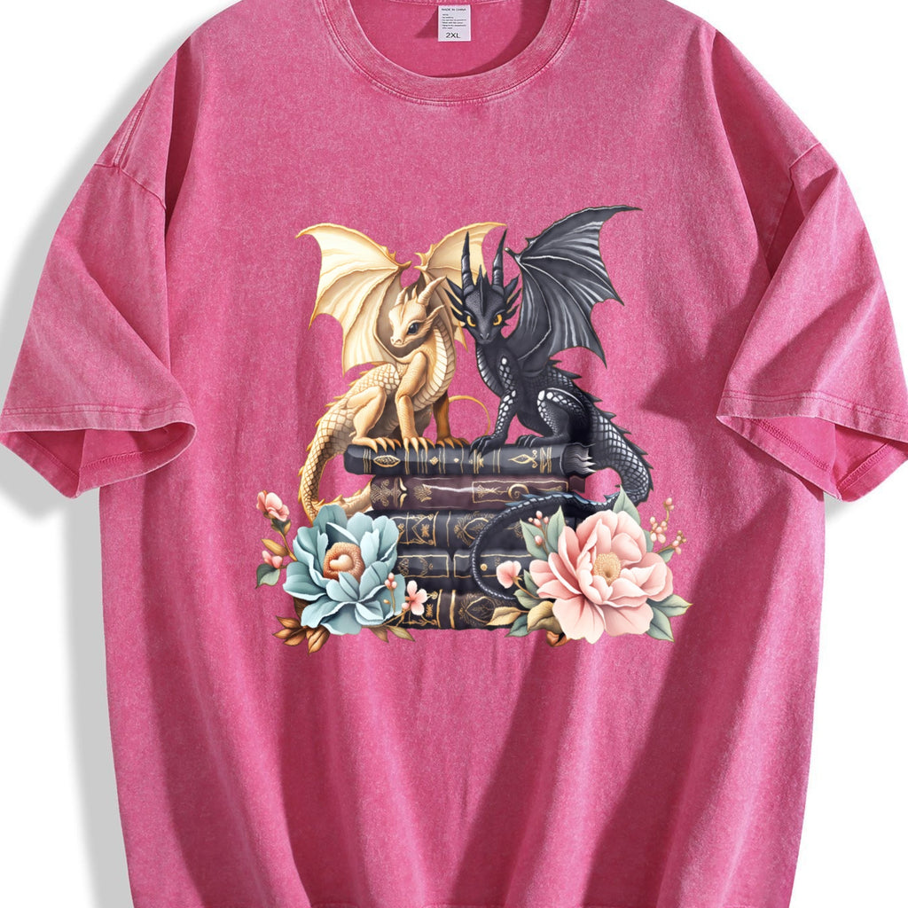 Winter Twin Dragon Vintage Washed T-Shirt product image 7