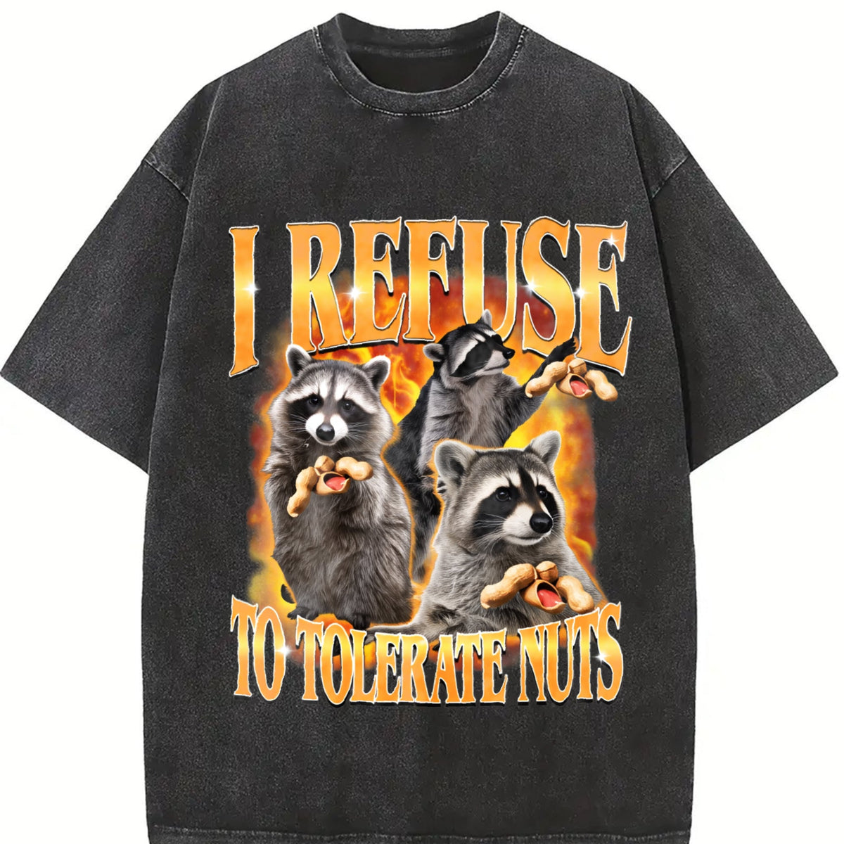 I Refuse To Tolerate Nuts Vintage Washed T-Shirt product image 2