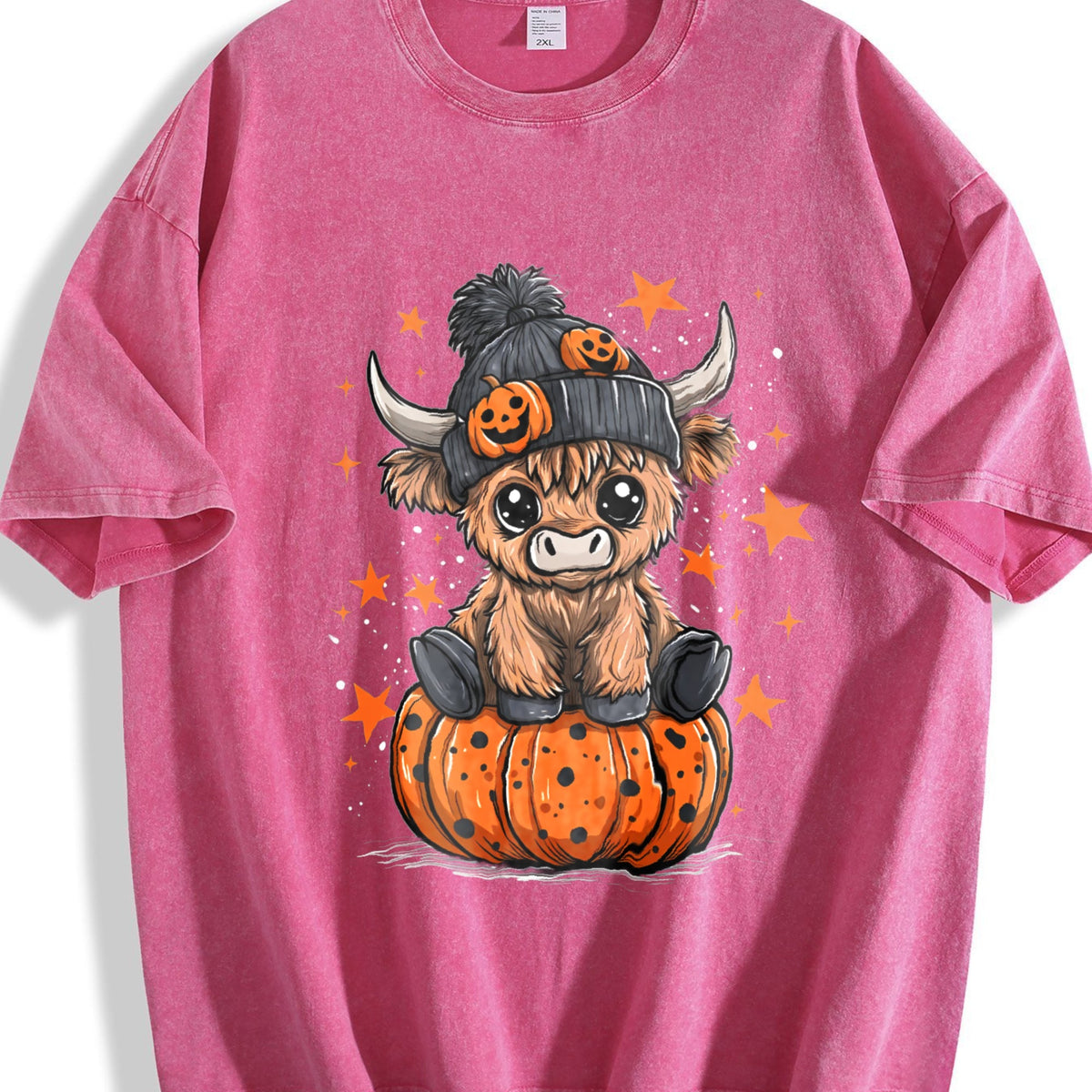 Funny Highland Cow Halloween Vintage Washed T-Shirt product image 5